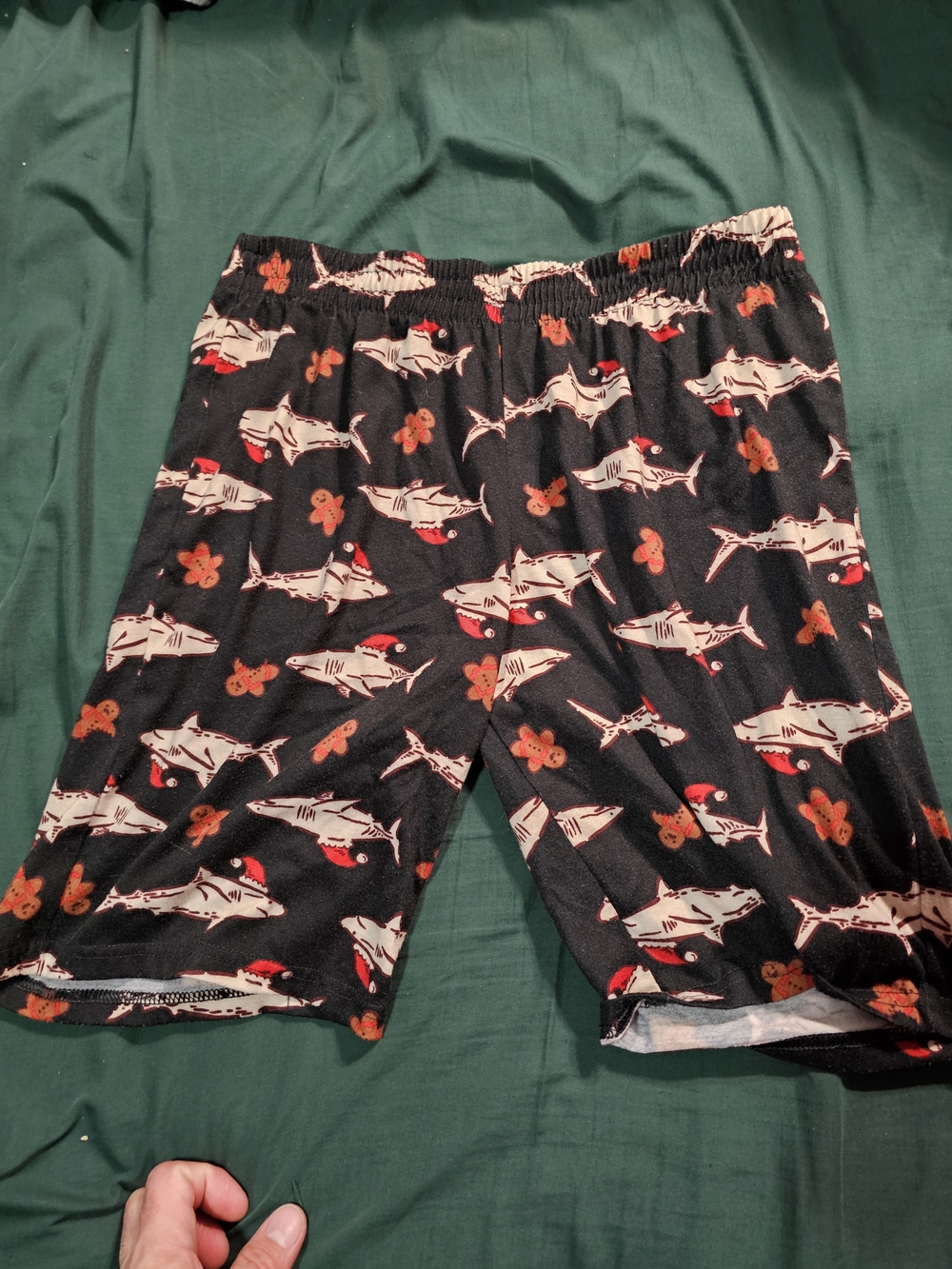 Men's Black Shark-Print Swim Shorts